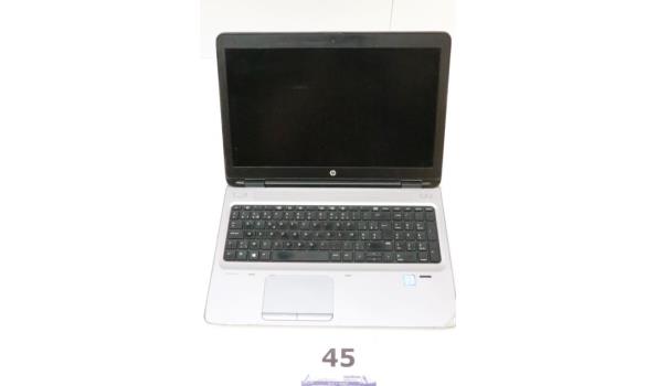 laptop HP, Probook 650 G2, Intel Core i5, zonder lader, paswoord niet gekend, beschadigd